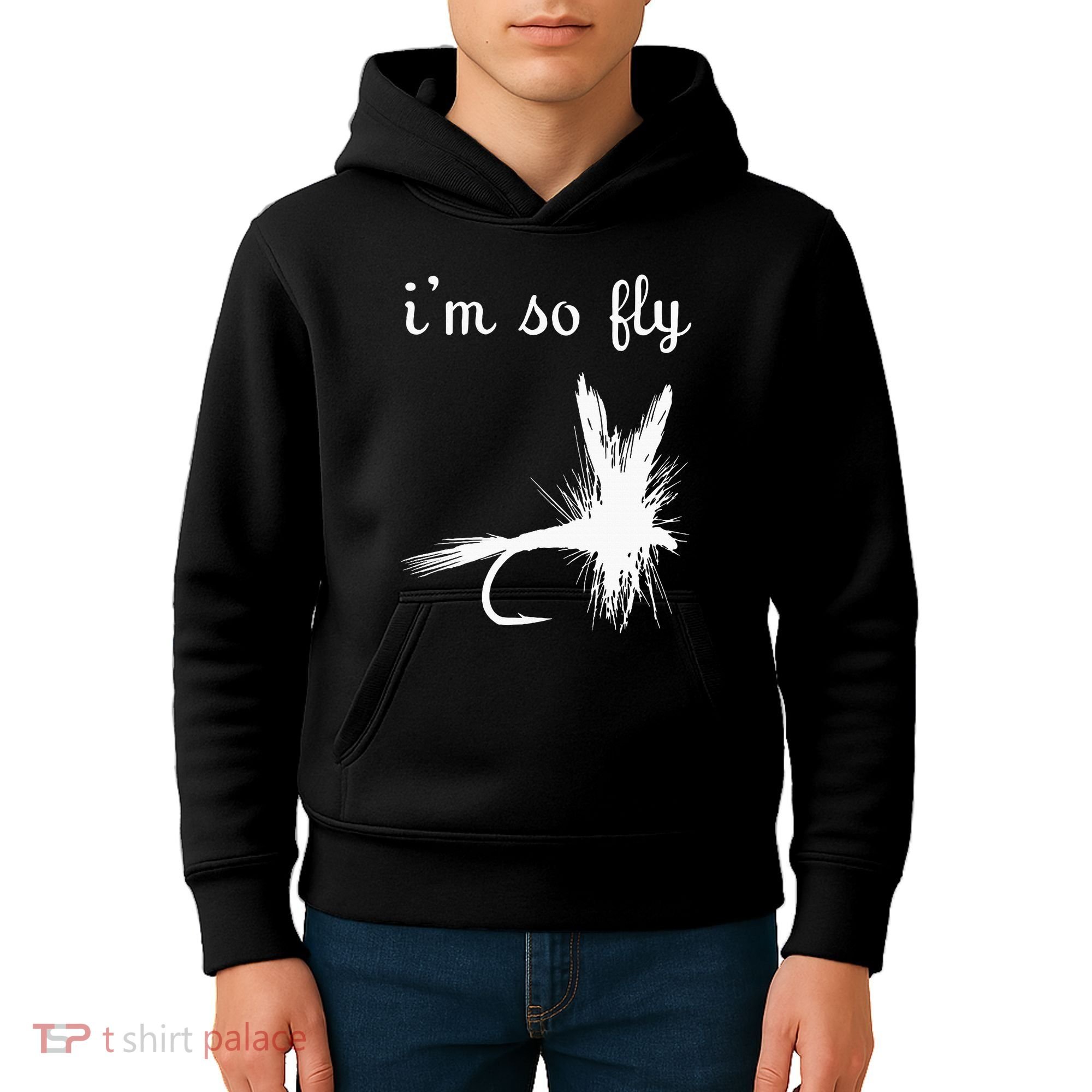 Fly Funny Fishing Kids Hoodie