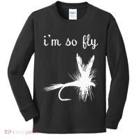 Fly Funny Fishing Kids Long Sleeve Shirt thumb 0