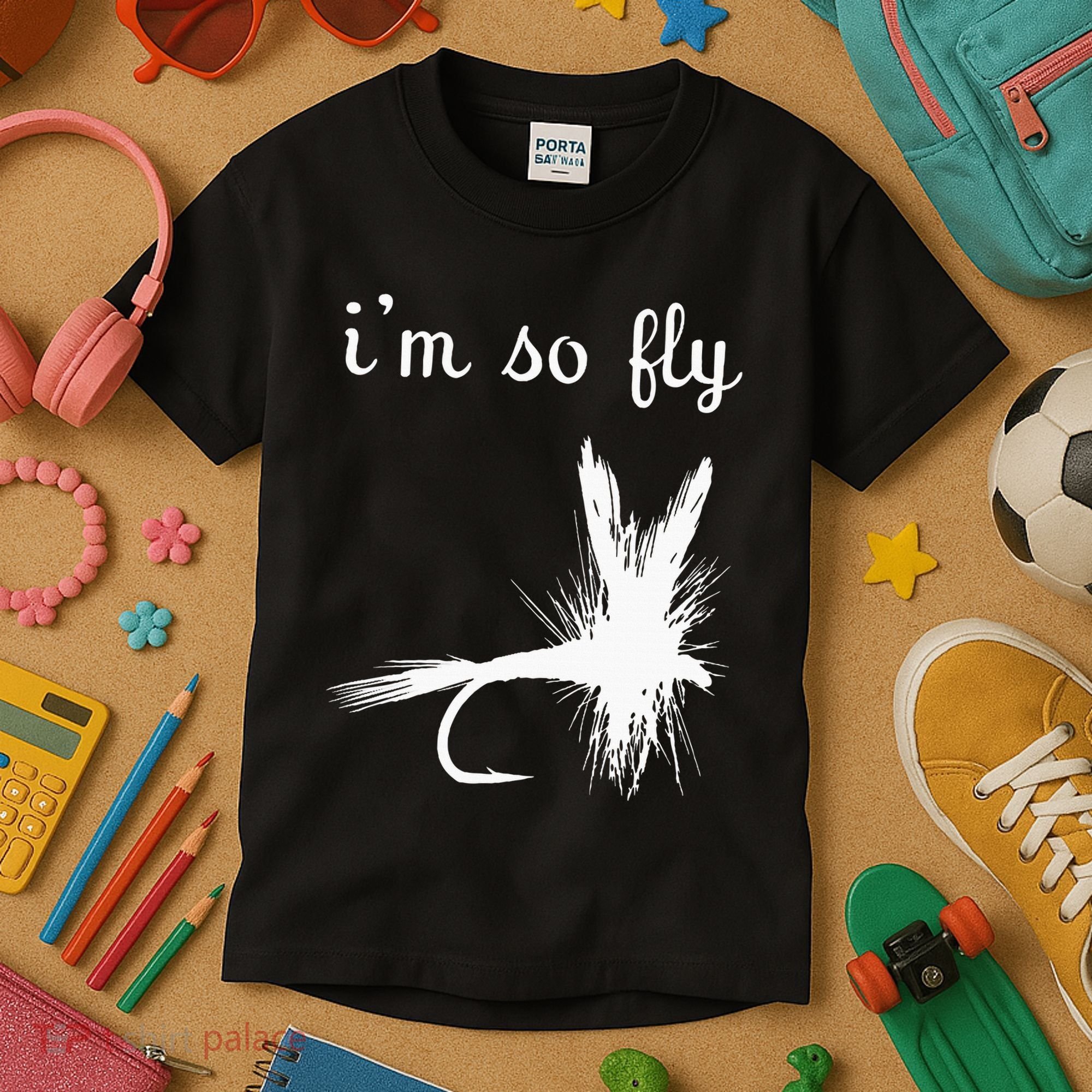 Fly Funny Fishing Kids T-Shirt