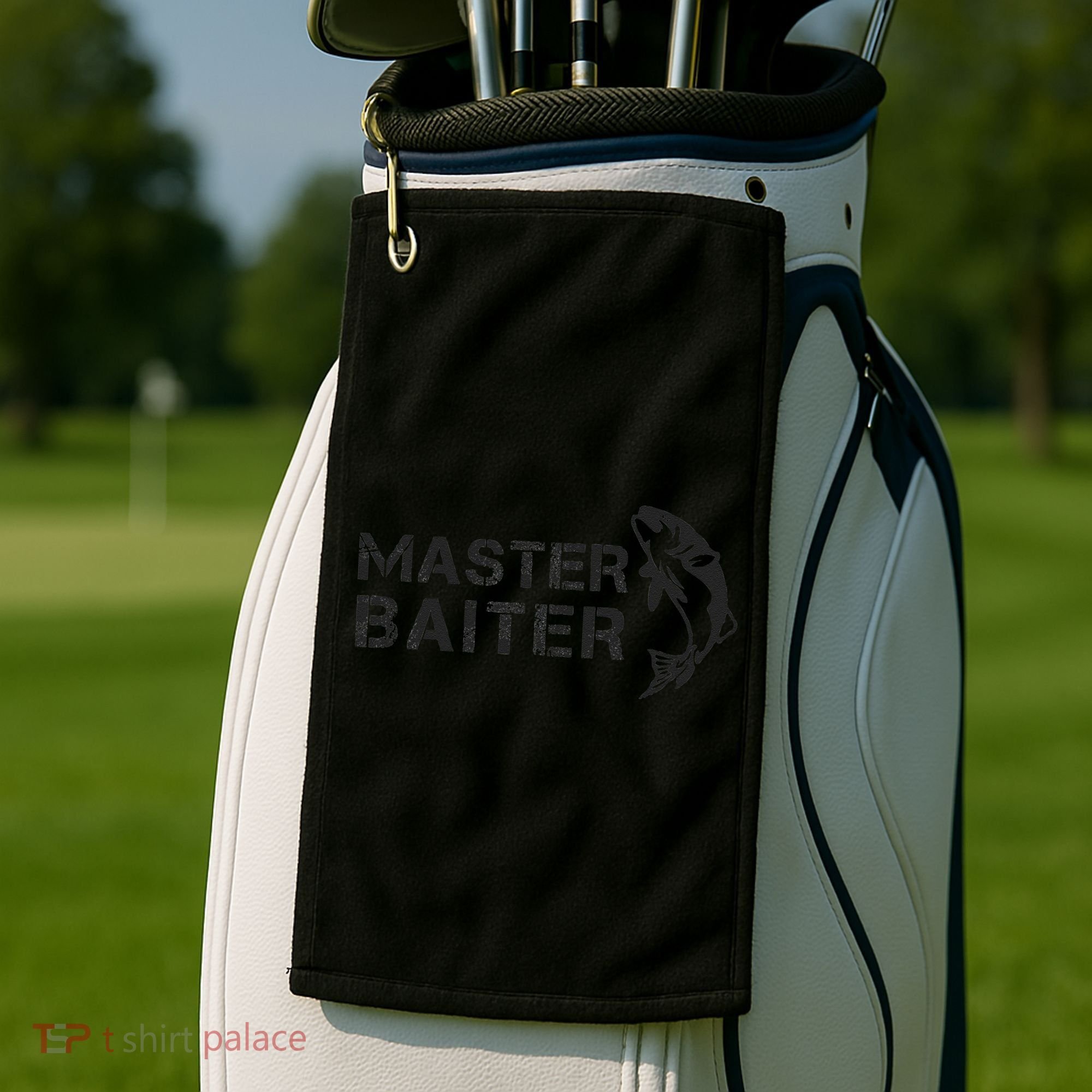 Funny Fishing Fishermen Fish Dad Master Baiter Joke Golf Towel
