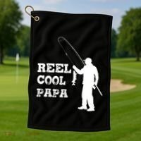 Fishing Fisher Funny Reel Cool Papa Great Gift Golf Towel thumb 1