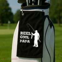 Fishing Fisher Funny Reel Cool Papa Great Gift Golf Towel thumb 2