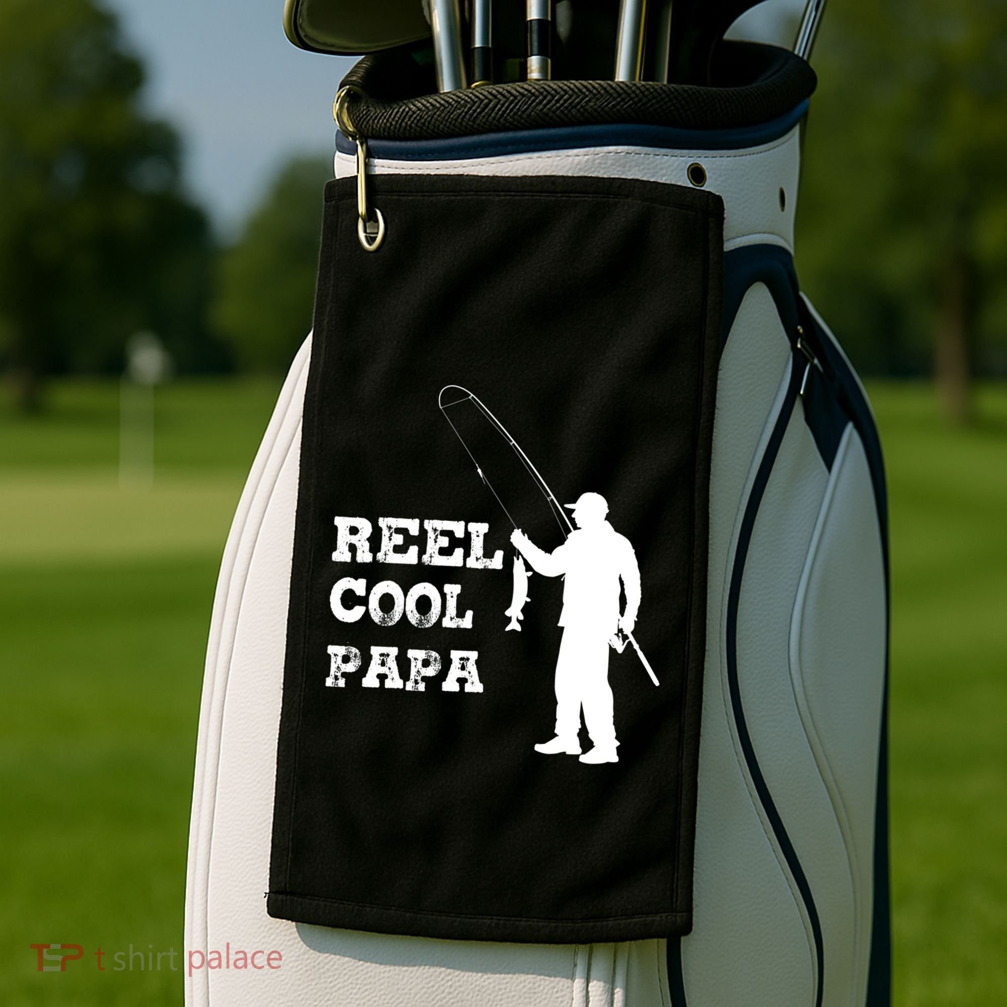 Fishing Fisher Funny Reel Cool Papa Great Gift Golf Towel