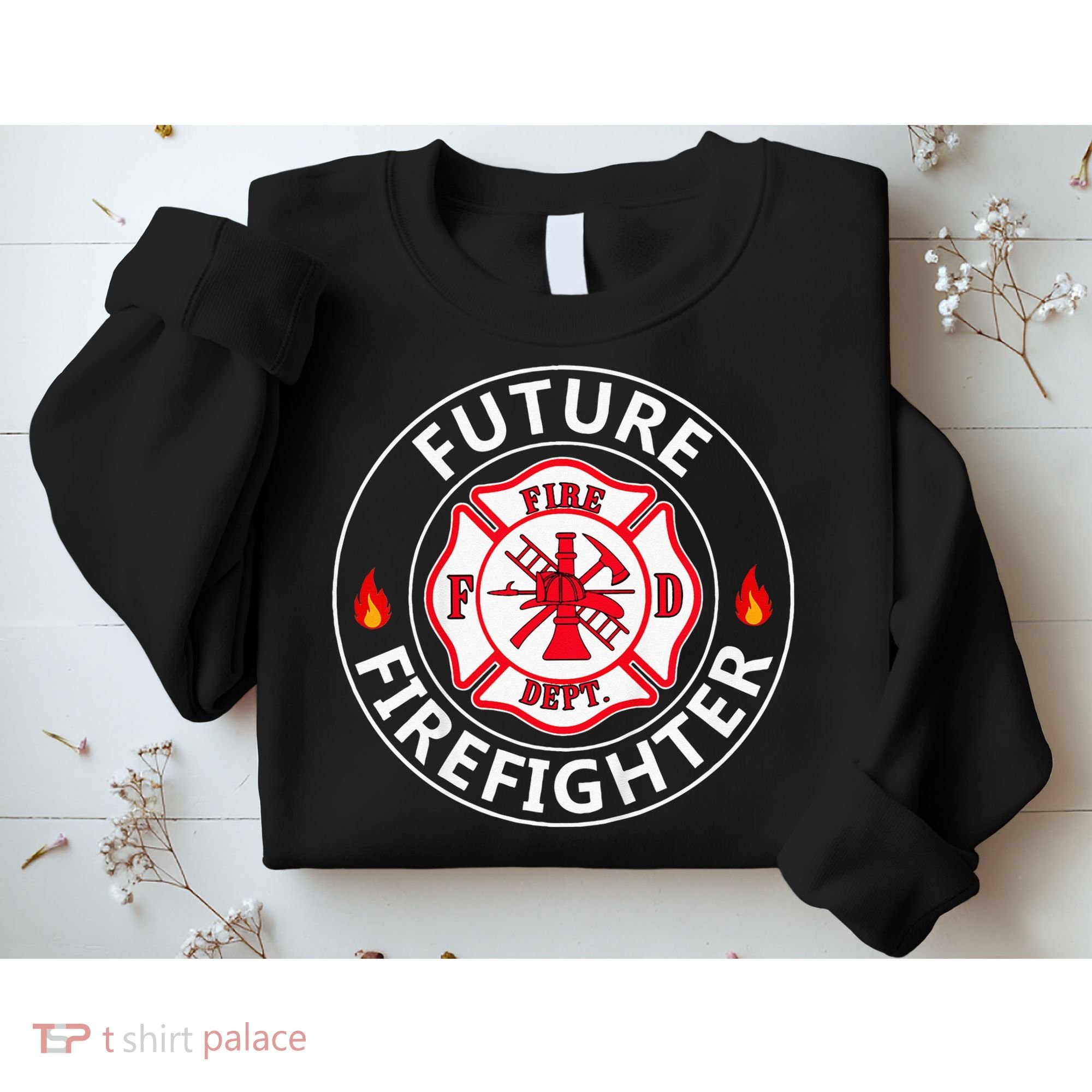 Future Firefighter Fire Fighter Badge Child Sweatshirt