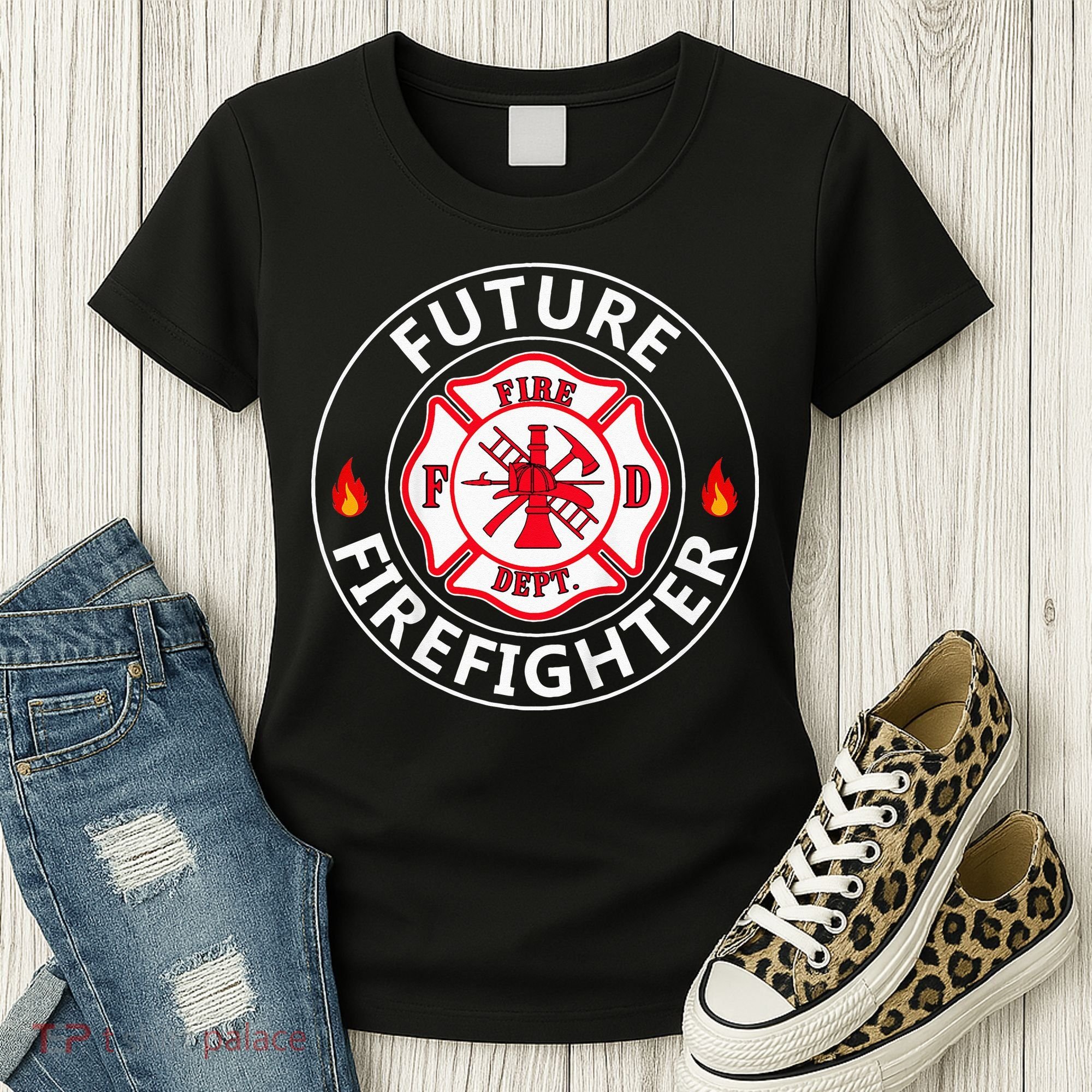 Future Firefighter Fire Fighter Badge Child Women's T-Shirt