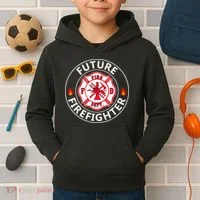 Future Firefighter Fire Fighter Badge Child Kids Hoodie thumb 2