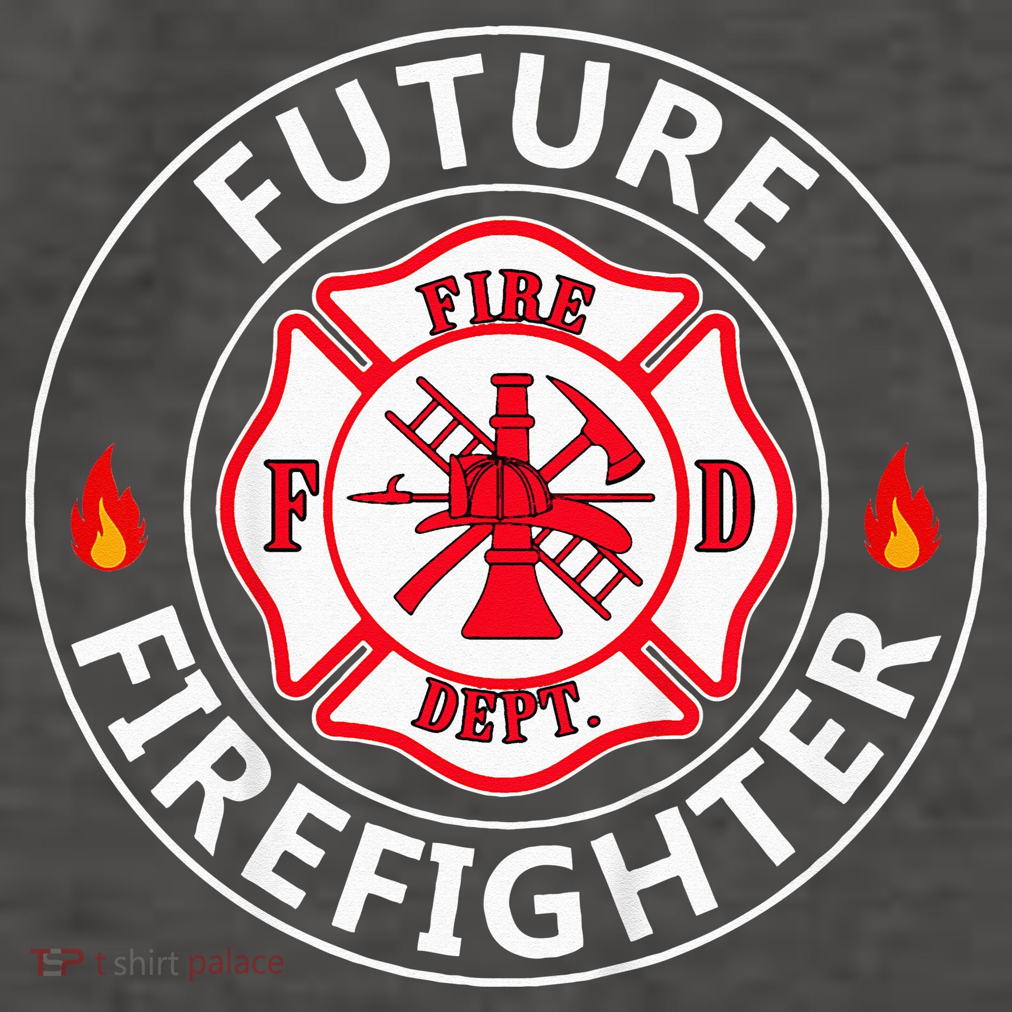 Future Firefighter Fire Fighter Badge Child Vector Backpack