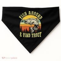 Funny Fishing Fish Around Find Trout Fishermen USA-Made Doggie Bandana thumb 0