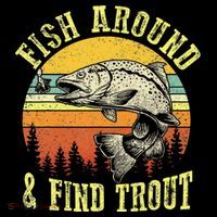 Funny Fishing Fish Around Find Trout Fishermen Coffee Mug thumb 5