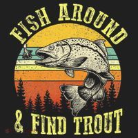 Funny Fishing Fish Around Find Trout Fishermen Beanie thumb 2