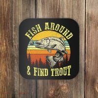 Funny Fishing Fish Around Find Trout Fishermen Coaster thumb 0