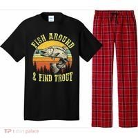 Funny Fishing Fish Around Find Trout Fishermen Pajama Set thumb 0