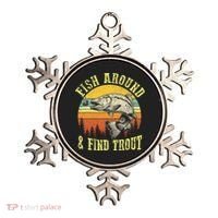 Funny Fishing Fish Around Find Trout Fishermen Ornament thumb 0