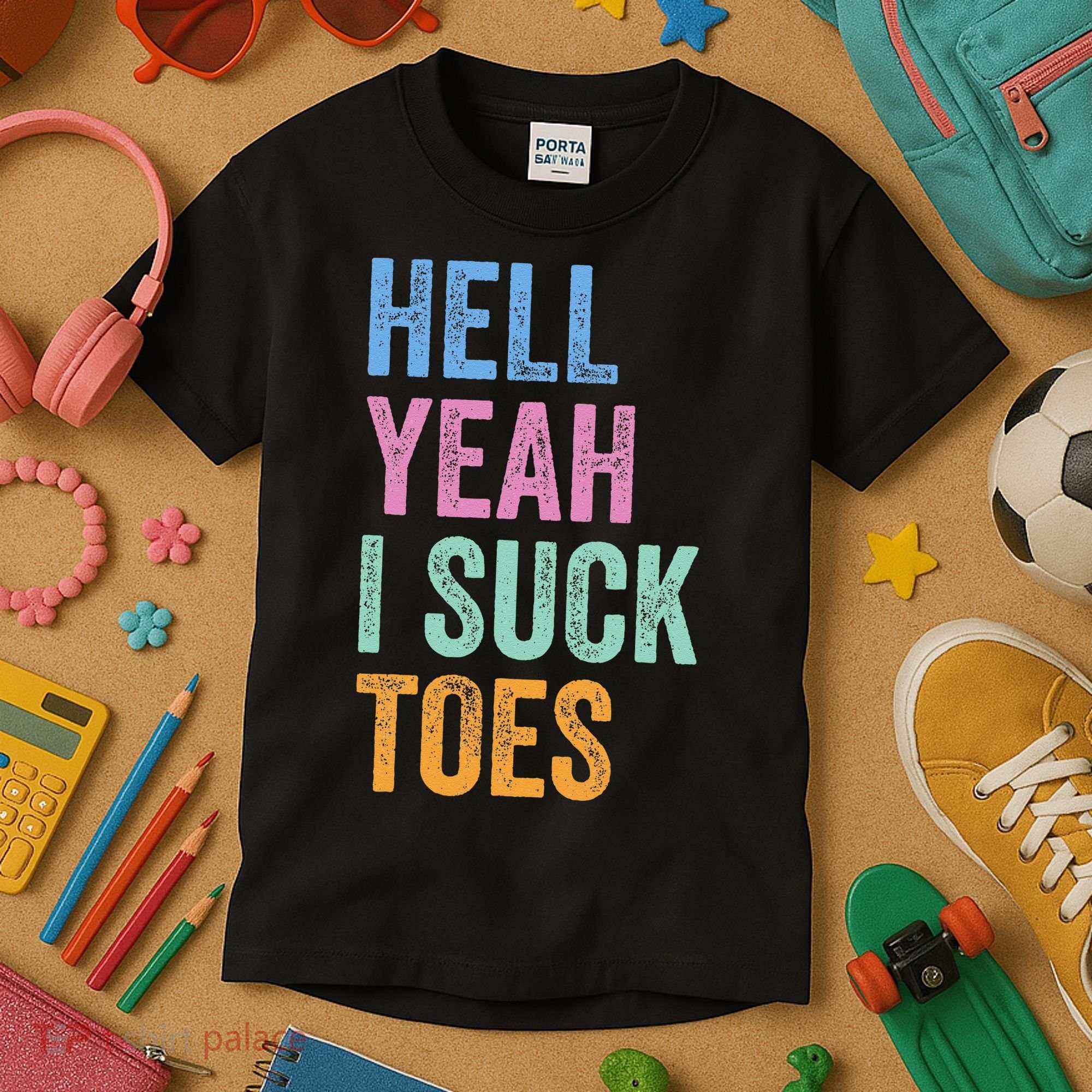 Funny Foot Fetish Sucking Toes Joke Hell Yeah I Suck Toes Kids T-Shirt