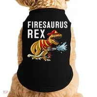 Funny Firemen Firefighter Gift Dino Cool Firesaurus Rex Doggie Tank thumb 0