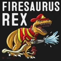 Funny Firemen Firefighter Gift Dino Cool Firesaurus Rex Doggie Tank thumb 4