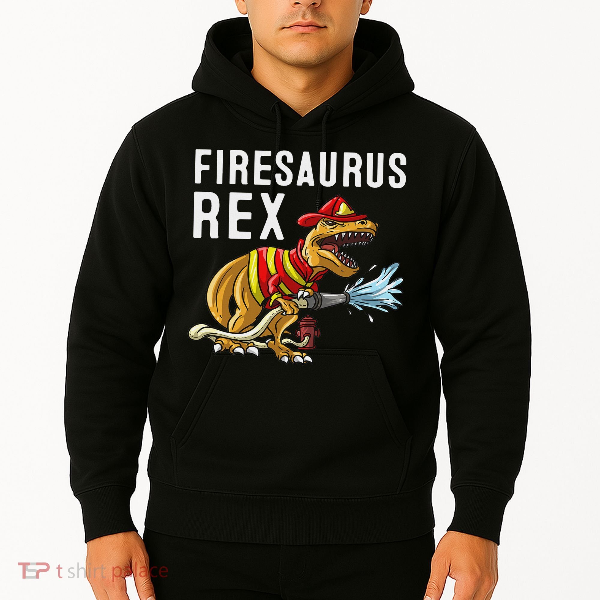 Funny Firemen Firefighter Gift Dino Cool Firesaurus Rex Hoodie