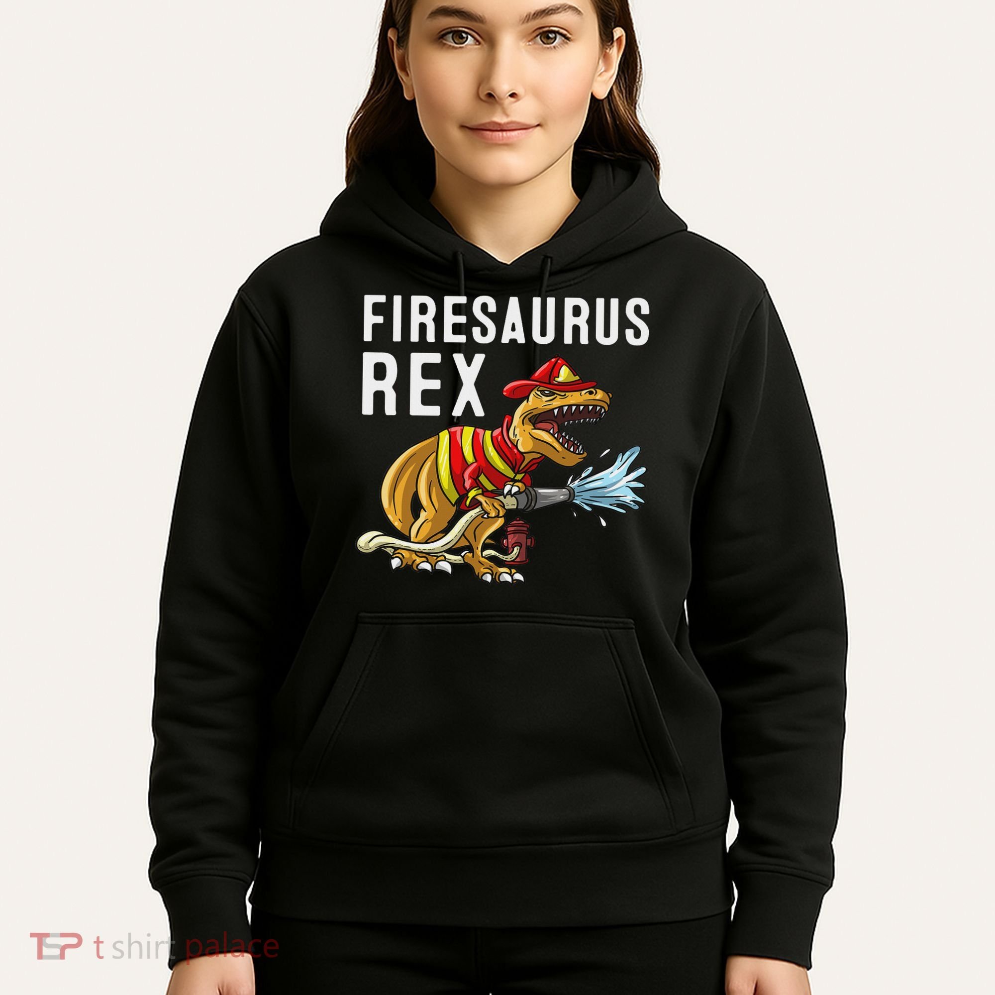 Funny Firemen Firefighter Gift Dino Cool Firesaurus Rex Hoodie