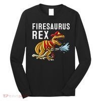 Funny Firemen Firefighter Gift Dino Cool Firesaurus Rex Long Sleeve Shirt thumb 0