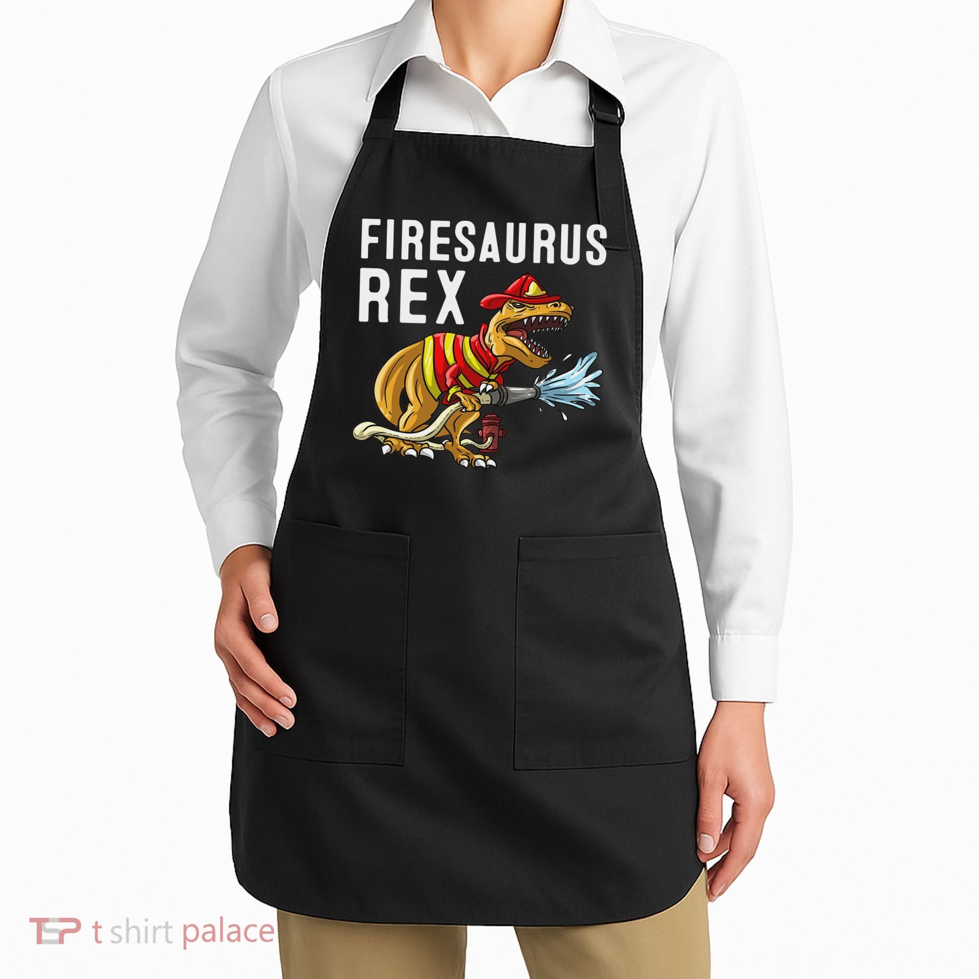 Funny Firemen Firefighter Gift Dino Cool Firesaurus Rex Apron