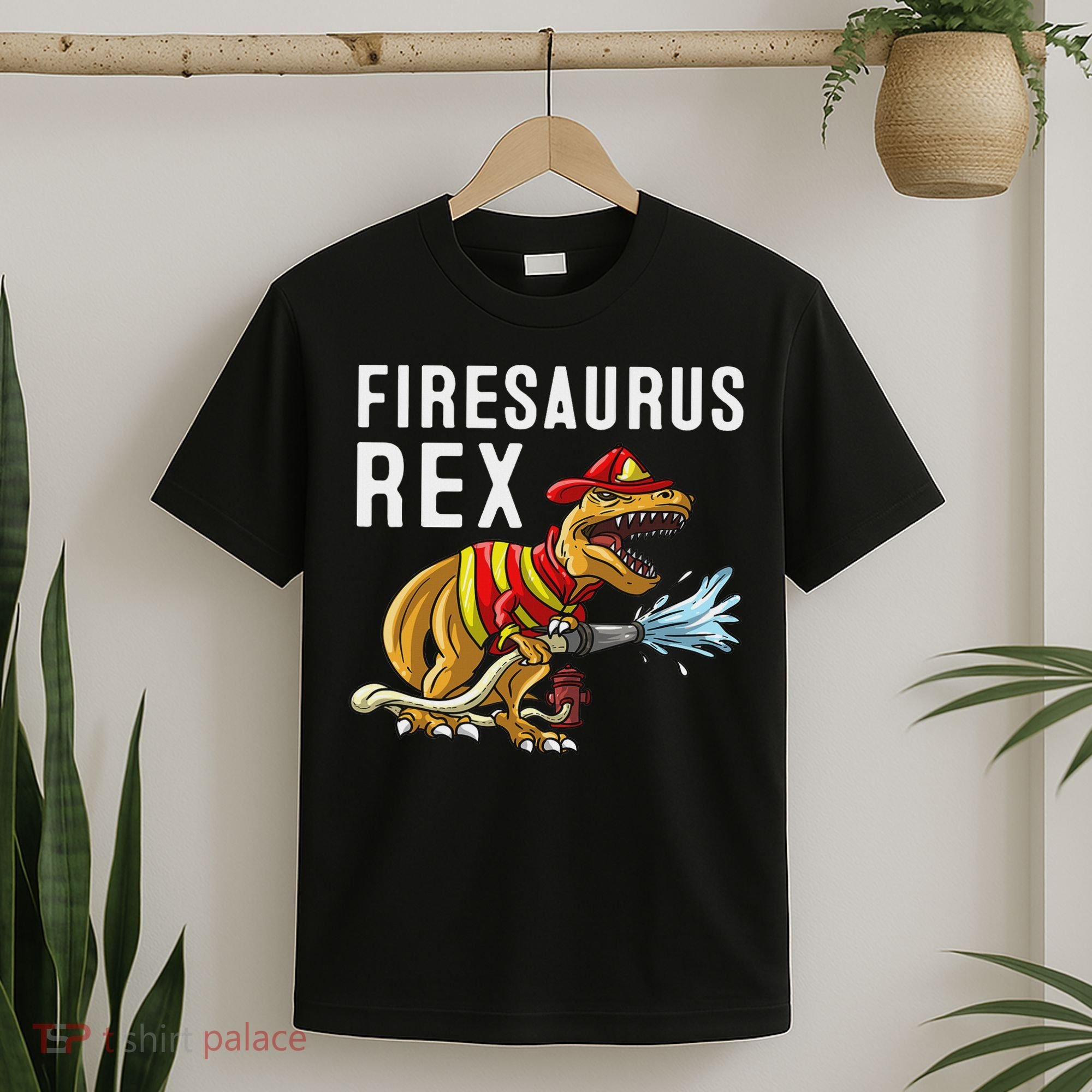 Funny Firemen Firefighter Gift Dino Cool Firesaurus Rex T-Shirt