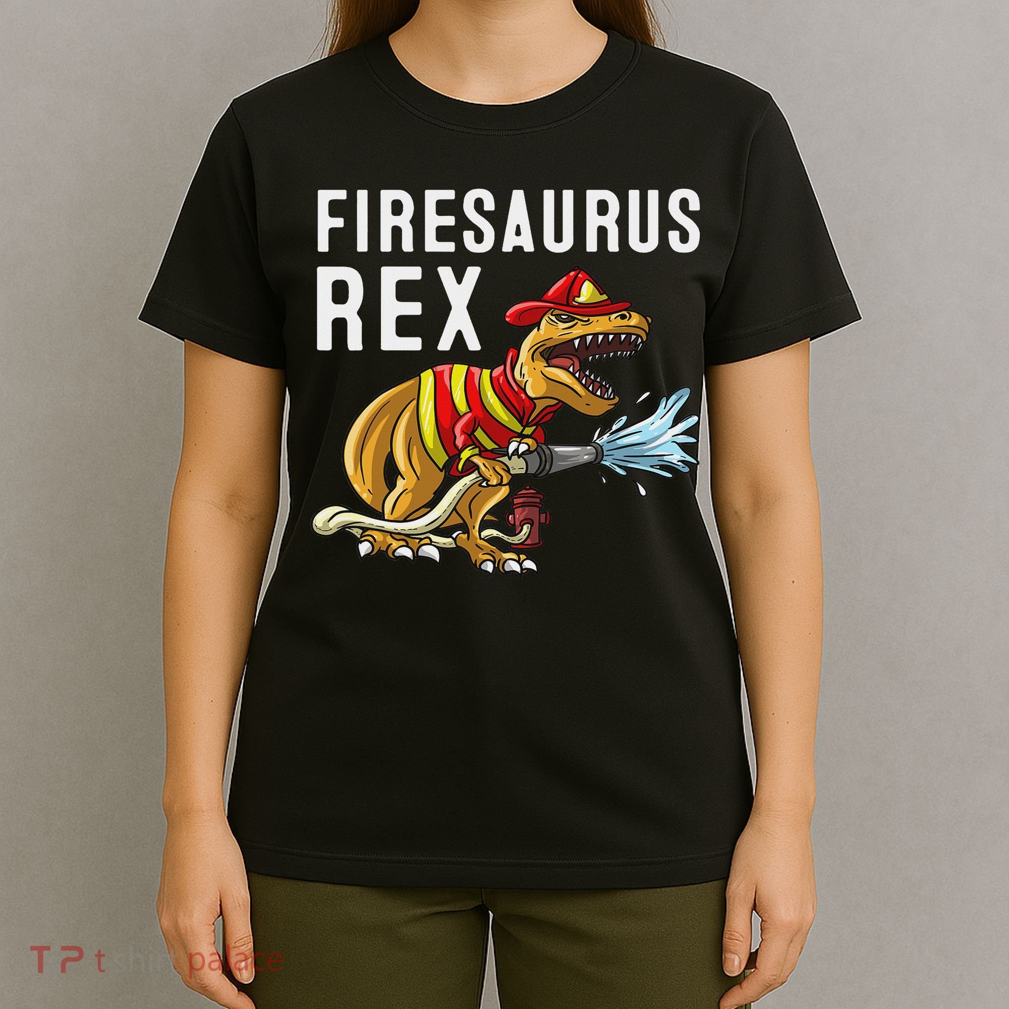 Funny Firemen Firefighter Gift Dino Cool Firesaurus Rex T-Shirt