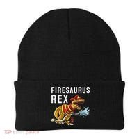 Funny Firemen Firefighter Gift Dino Cool Firesaurus Rex Beanie thumb 0