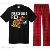 Funny Firemen Firefighter Gift Dino Cool Firesaurus Rex Pajama Set thumb 0