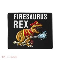 Funny Firemen Firefighter Gift Dino Cool Firesaurus Rex Mousepad thumb 0