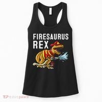 Funny Firemen Firefighter Gift Dino Cool Firesaurus Rex Women's Tank Top thumb 0