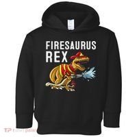 Funny Firemen Firefighter Gift Dino Cool Firesaurus Rex Toddler Hoodie thumb 0