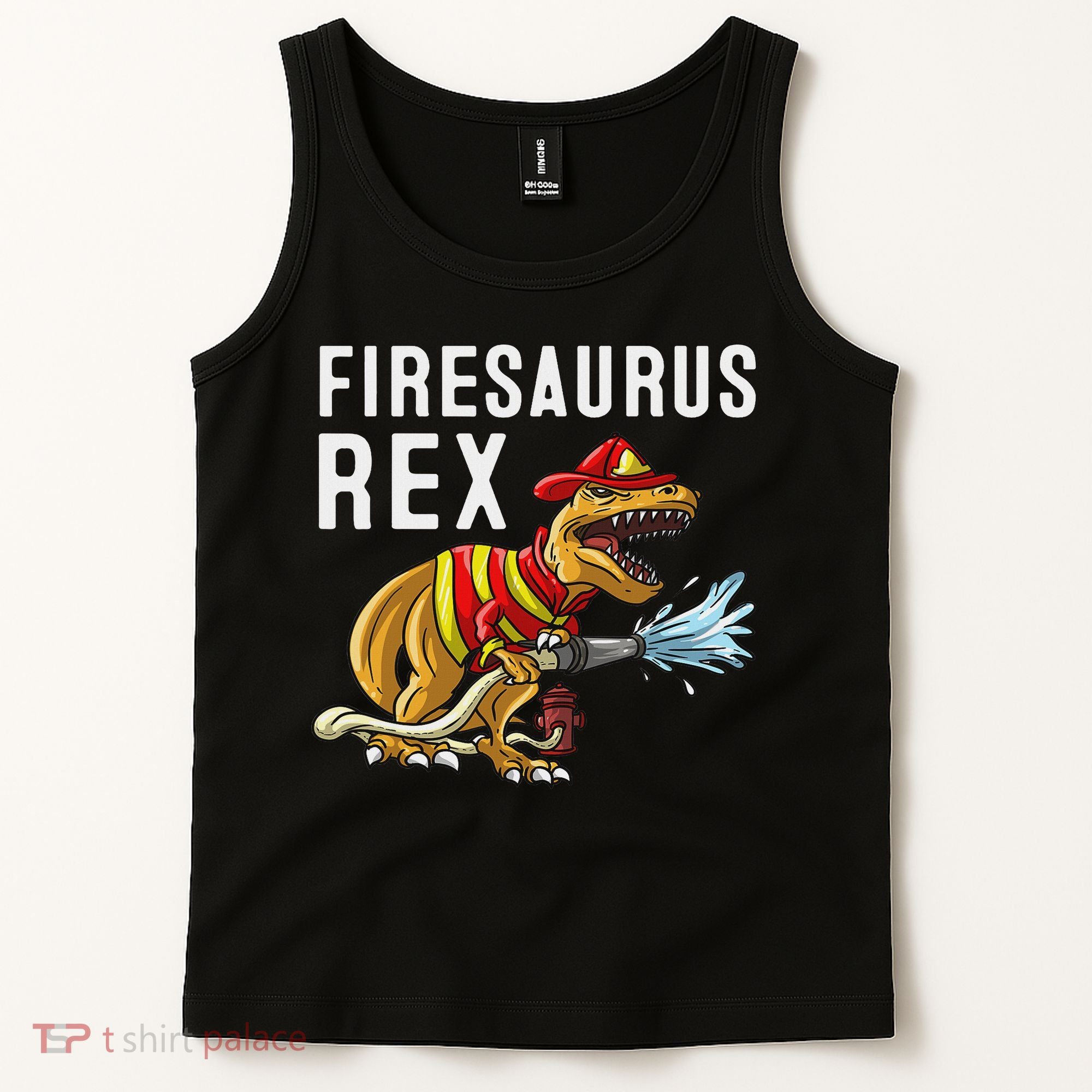 Funny Firemen Firefighter Gift Dino Cool Firesaurus Rex Tank Top