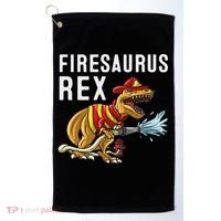 Funny Firemen Firefighter Gift Dino Cool Firesaurus Rex Golf Towel thumb 0