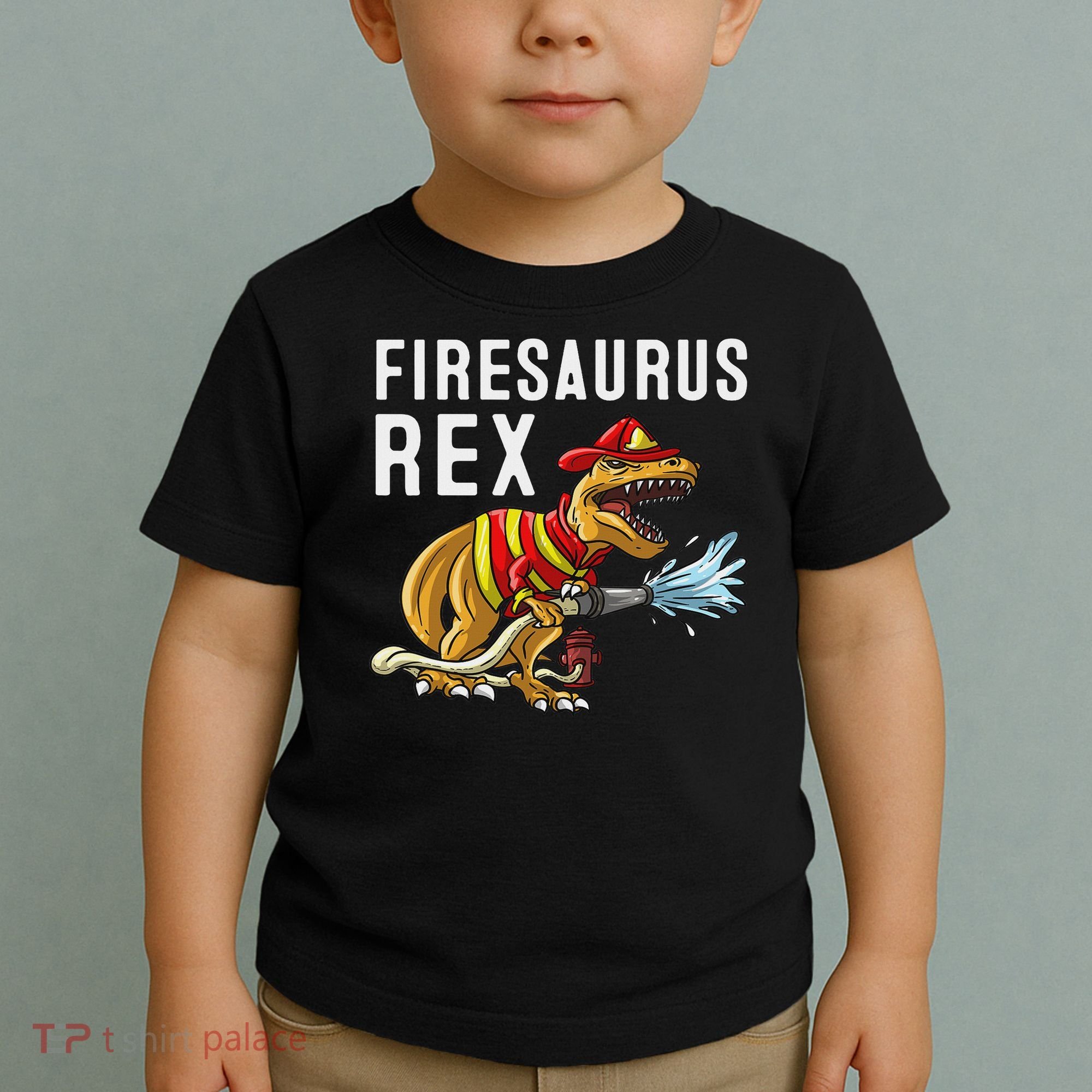 Funny Firemen Firefighter Gift Dino Cool Firesaurus Rex Toddler T-Shirt