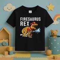 Funny Firemen Firefighter Gift Dino Cool Firesaurus Rex Toddler T-Shirt thumb 3