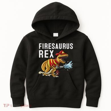 Funny Firemen Firefighter Gift Dino Cool Firesaurus Rex Kids Hoodie