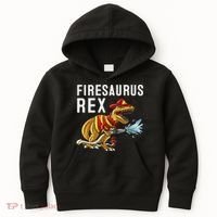 Funny Firemen Firefighter Gift Dino Cool Firesaurus Rex Kids Hoodie thumb 0