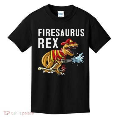 Funny Firemen Firefighter Gift Dino Cool Firesaurus Rex Kids T-Shirt