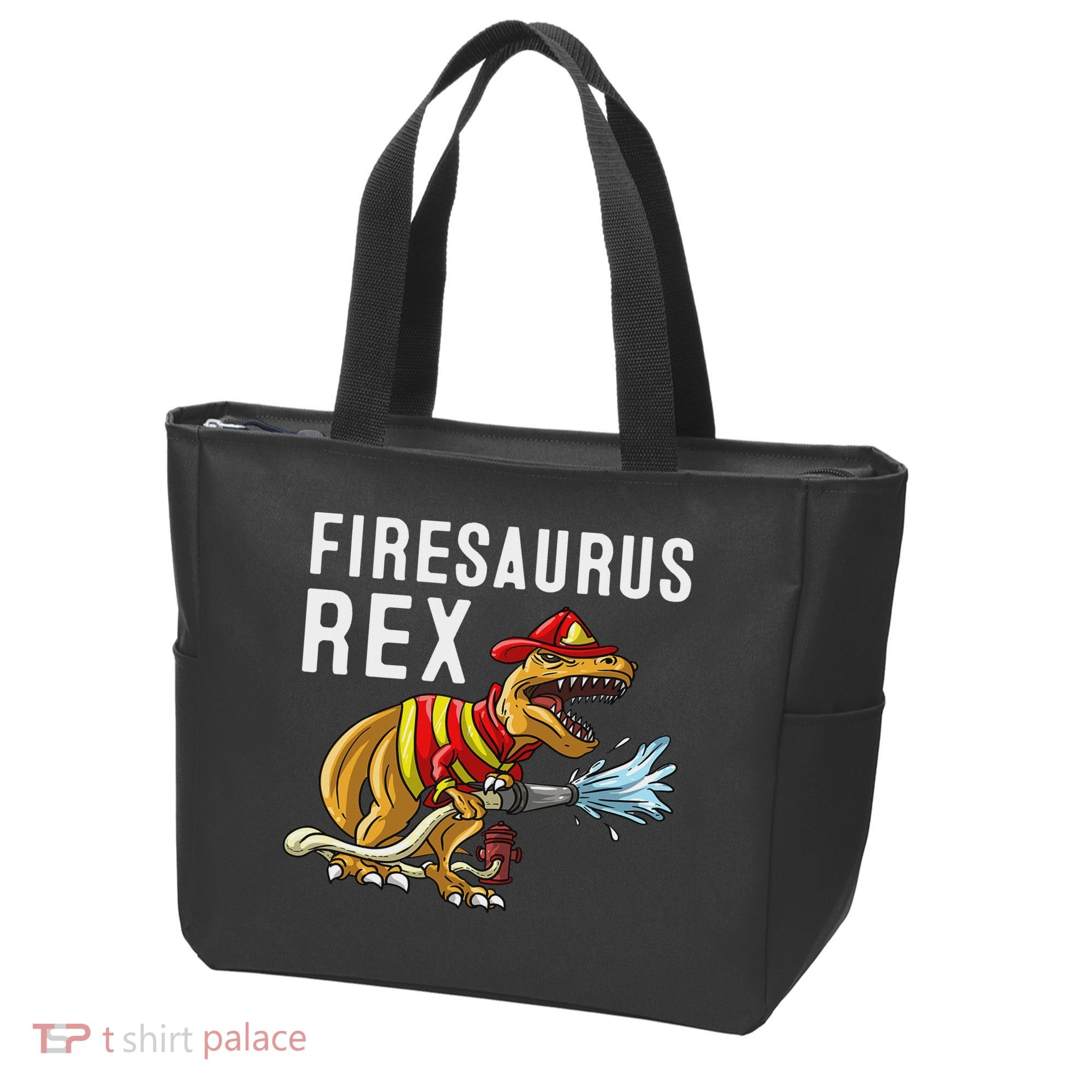 Funny Firemen Firefighter Gift Dino Cool Firesaurus Rex Tote Bag