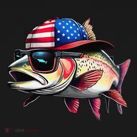 Funny Fishing & Fisherman Rainbow Trout American Flag Women's Hoodie thumb 2