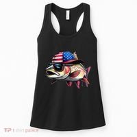 Funny Fishing & Fisherman Rainbow Trout American Flag Women's Tank Top thumb 0