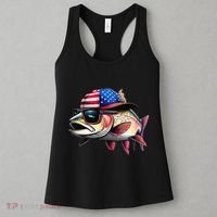 Funny Fishing & Fisherman Rainbow Trout American Flag Women's Tank Top thumb 3