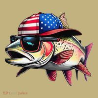 Funny Fishing & Fisherman Rainbow Trout American Flag Hoodie thumb 2