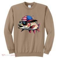 Funny Fishing & Fisherman Rainbow Trout American Flag Sweatshirt thumb 0