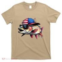 Funny Fishing & Fisherman Rainbow Trout American Flag T-Shirt thumb 0