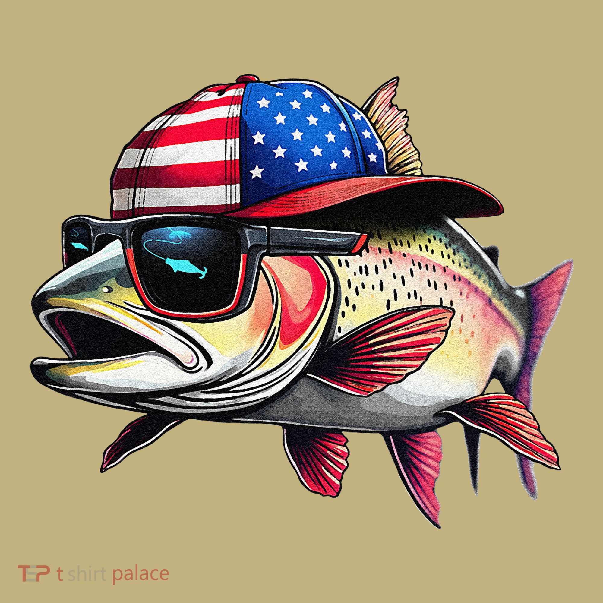 Funny Fishing & Fisherman Rainbow Trout American Flag Mousepad