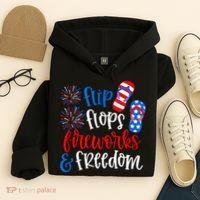 Flip Flops Fireworks And Freedom 4th Of July Us Flag Hoodie thumb 4