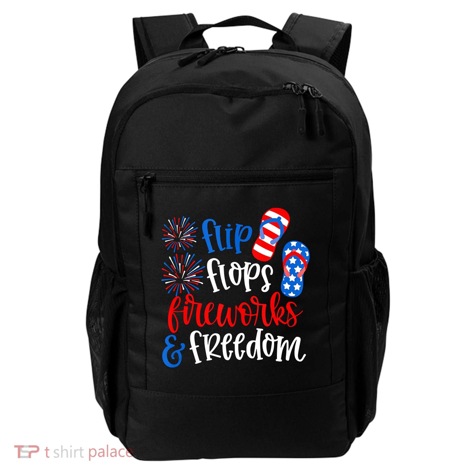 Flip Flops Fireworks And Freedom 4th Of July Us Flag Backpack