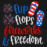 Flip Flops Fireworks And Freedom 4th Of July Us Flag Women's Hoodie thumb 2