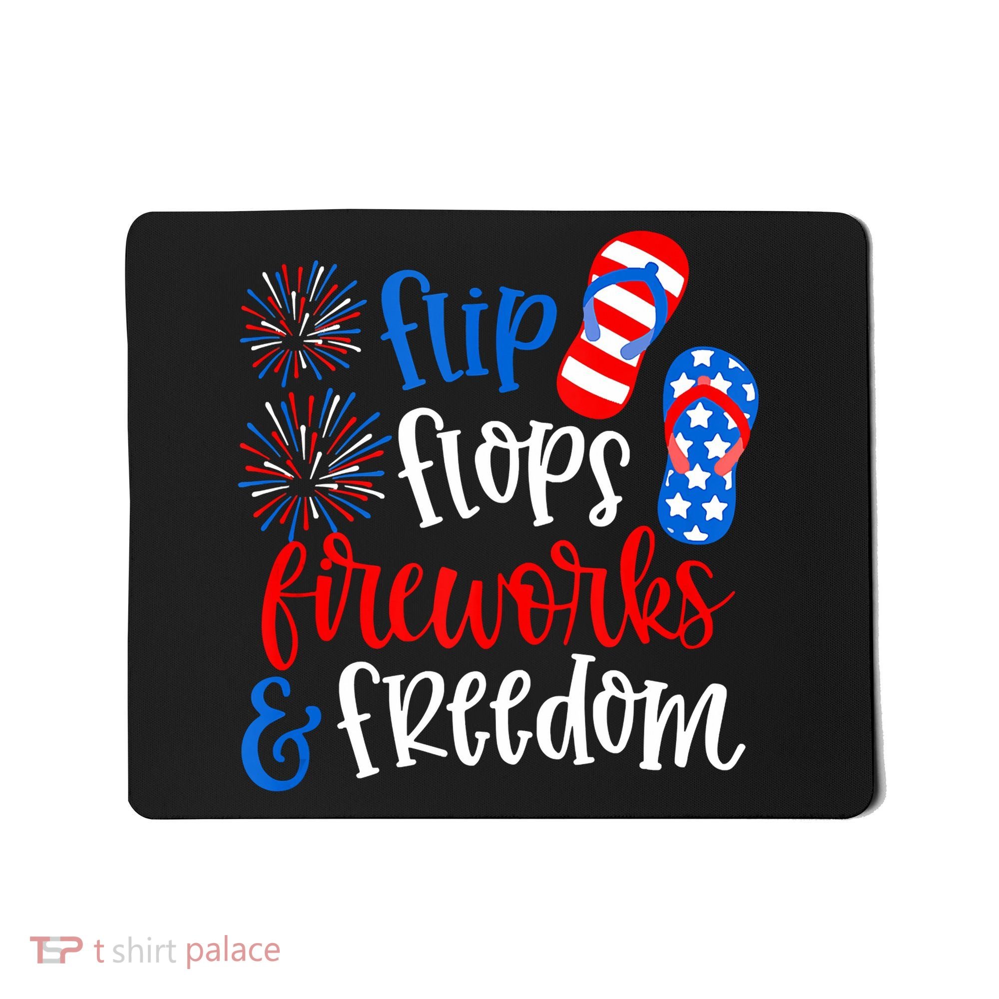 Flip Flops Fireworks And Freedom 4th Of July Us Flag Mousepad